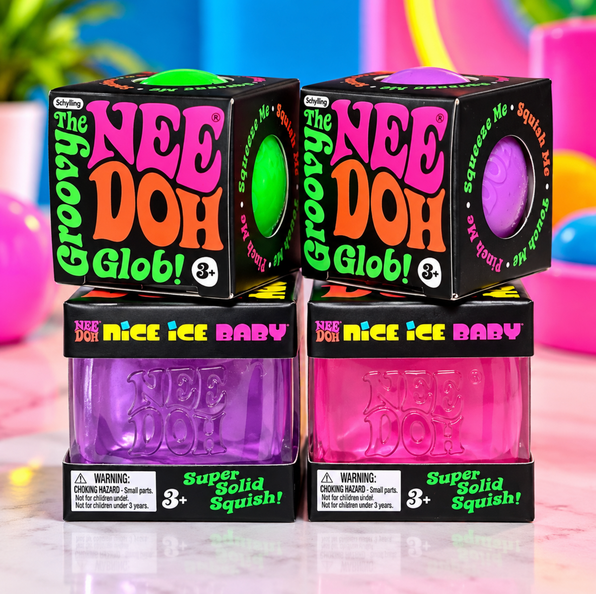 Teenie NeeDoh Bundle: Groovy Glob & Nice Ice Baby