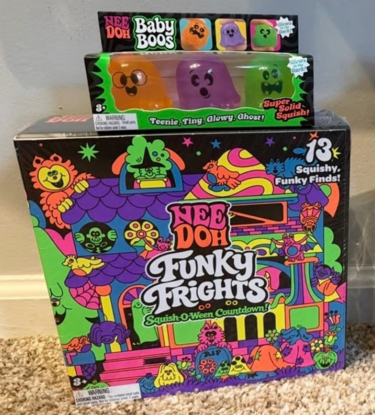 NeeDoh Funky Frights Squish-O-Ween Countdown & Baby Boos Bundle