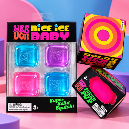 NeeDoh Nice Ice Baby + Funky Pup Bundle | Color Change | 2 Available