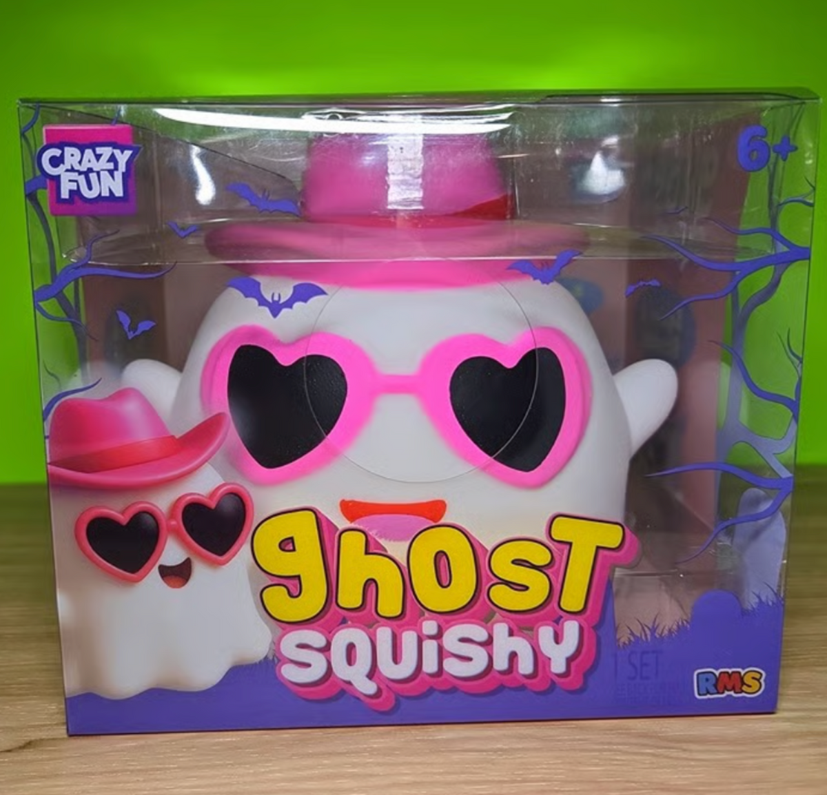 RMS Crazy Fun Ghost Squishy – Pink Heart Sunglasses