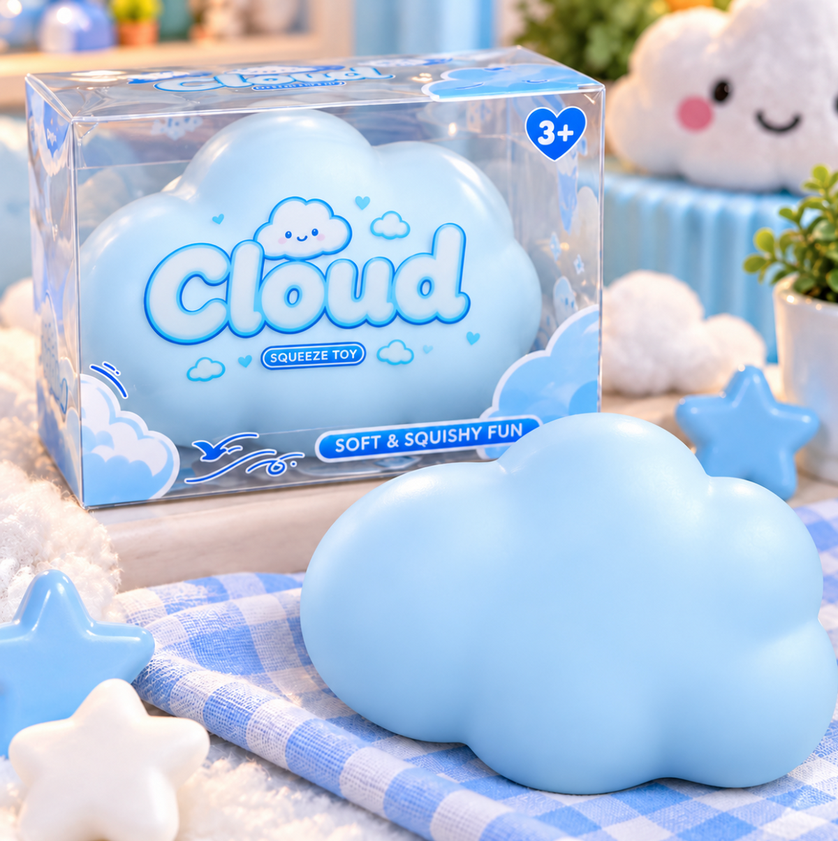 Jumbo Crunchy Cloud Squishy – Soft Sensory Fidget Toy