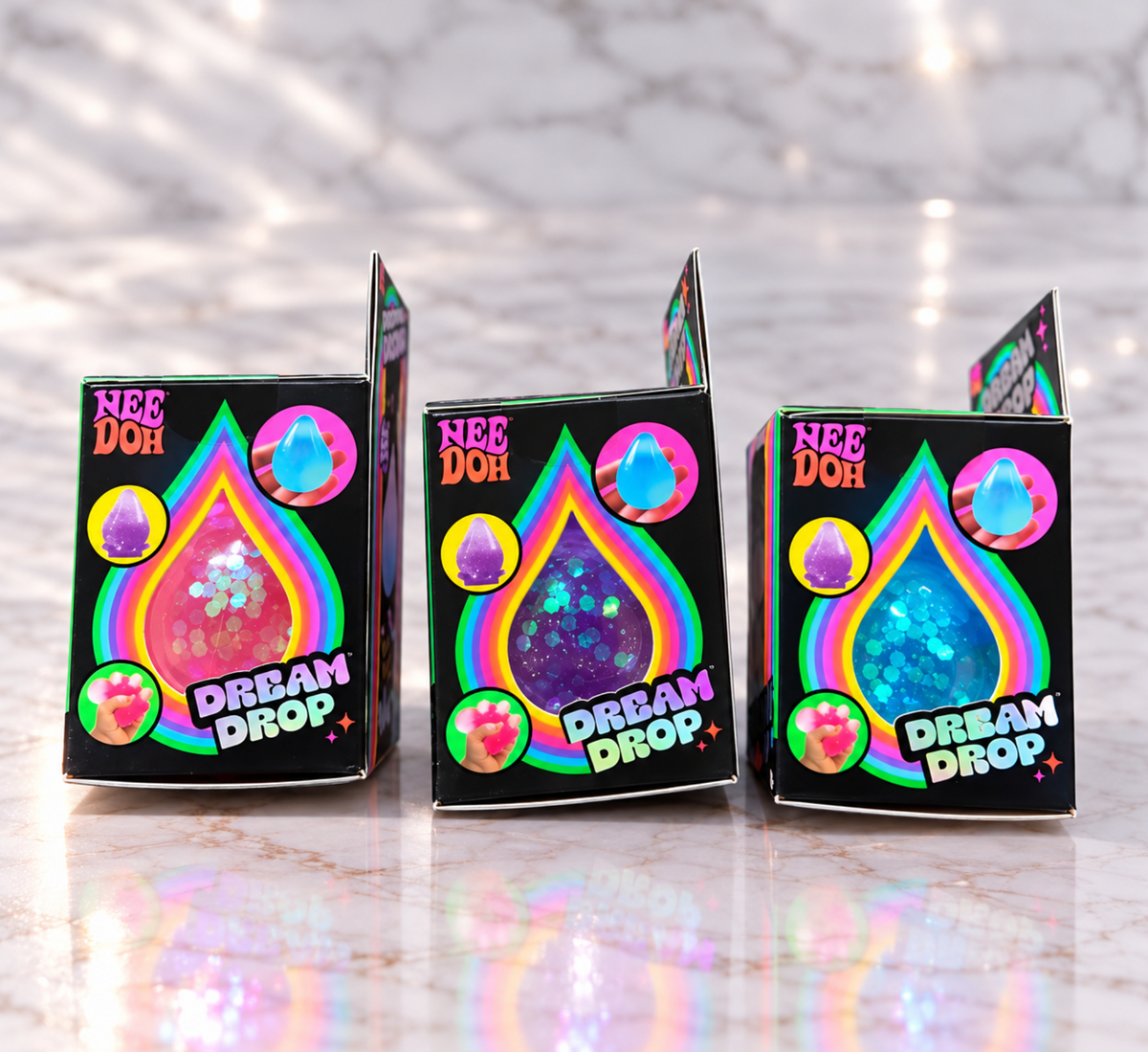 NeeDoh Dream Drop 3-Piece Bundle – Pink, Purple & Blue
