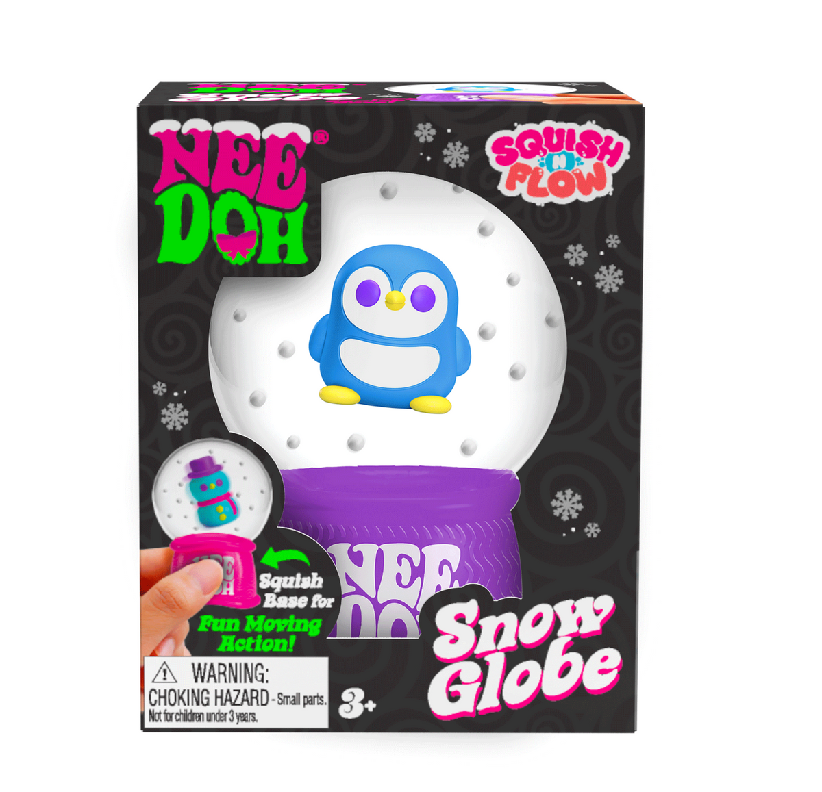 NeeDoh Squish Flow SNOW GLOBE - Purple
