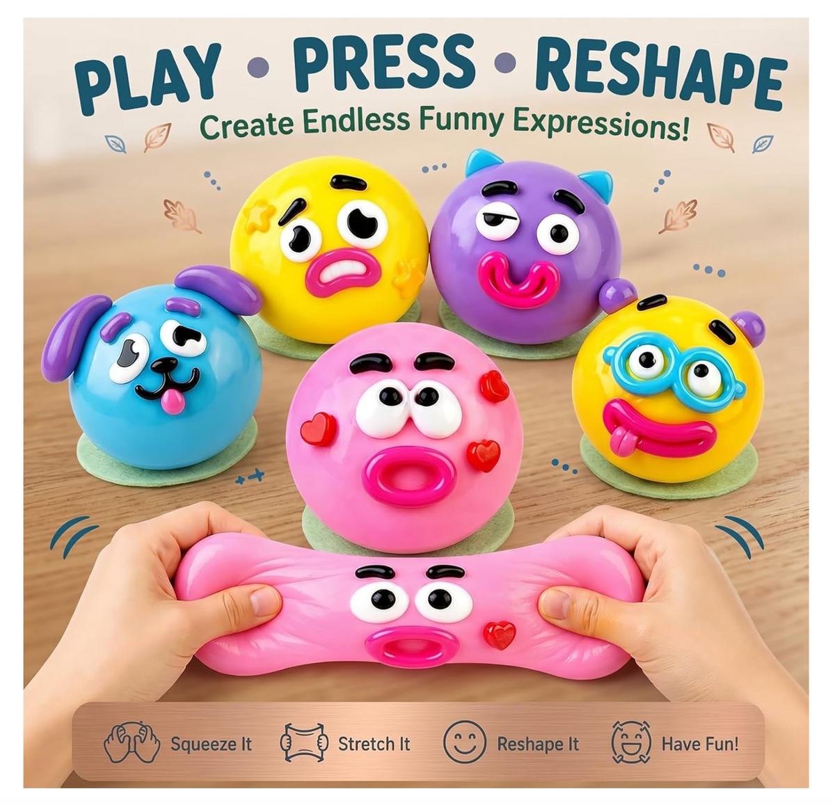 ORB Curiosities Smushers Squishy Face – Random Mystery Color